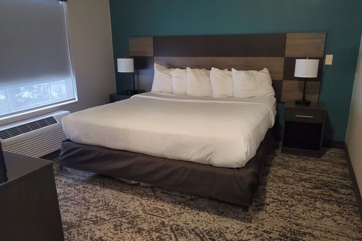 Suite 1 King Bed Sofa Bed Living Area Work Desk Microwave and Refrigerator WiFi Full Bre (26 of 31)