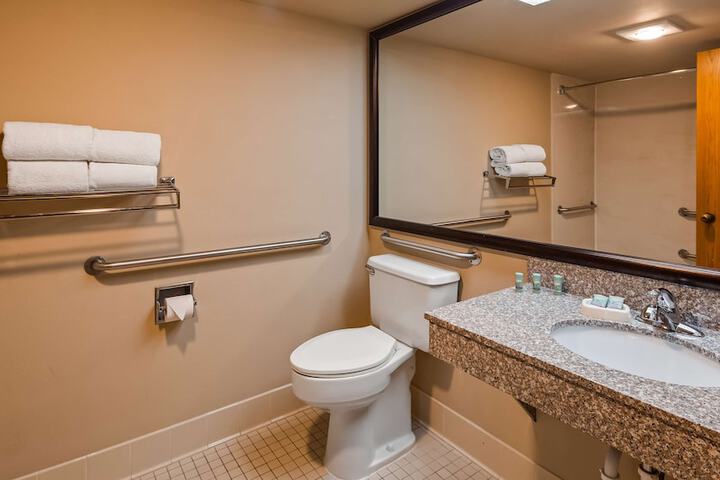 Accessible Suite Queen Bed Accessible Walk in Shower Sofa Bed Work Desk Microwave and Refrigerator Full Breakfast (28 of 30)