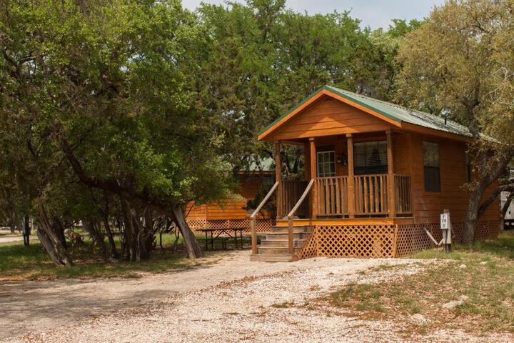 Exterior of Medina Lake Camping Resort Cabin 4