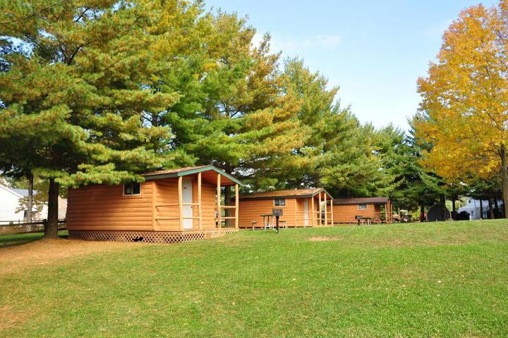 Exterior of Plymouth Rock Camping Resort Basic Cabin