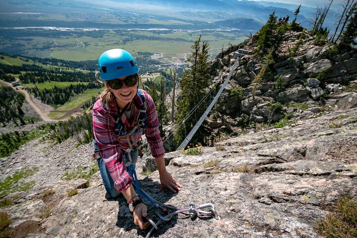 Outdoor rock climbing