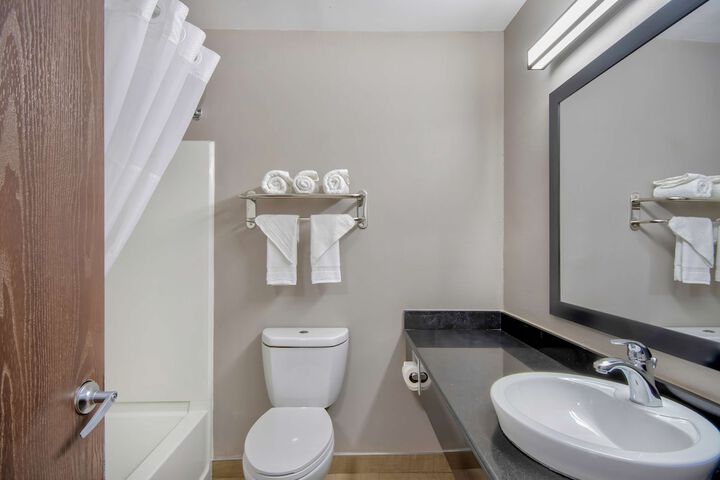 1 Queen Bed | ADA Accessible Roll in Shower Kitchen (2 of 15)