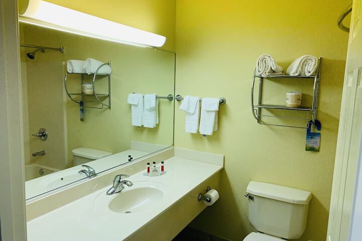 1 Queen Bed Mobility Accessible Bathtub with Grab Bars (1 of 22)