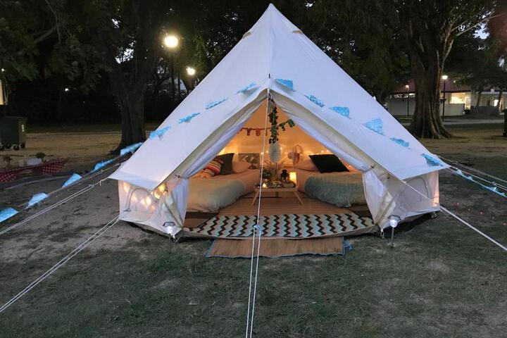 Image of Glamping kaki singapore-Standard medium bell tent