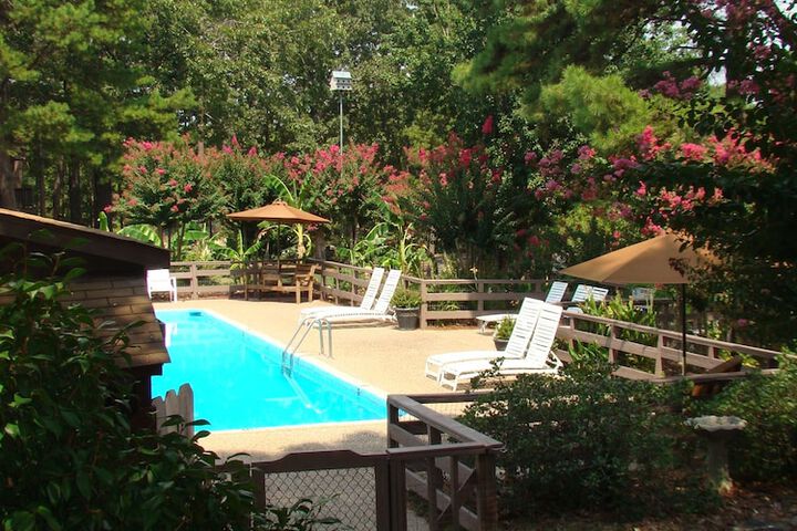Swimming pool at Mountain Harbor King Guest Room on Lake Ouachita by RedAwning