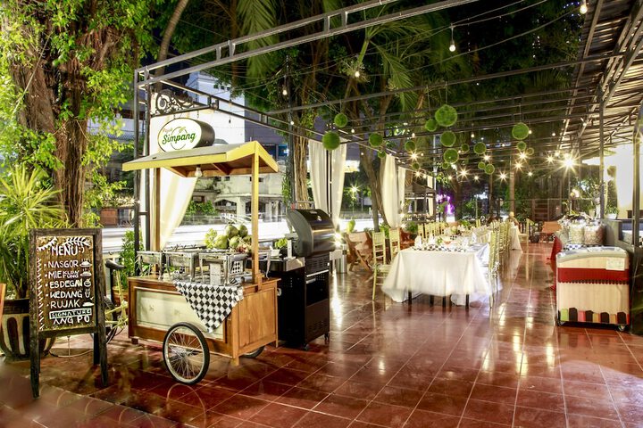 Outdoor banquet area