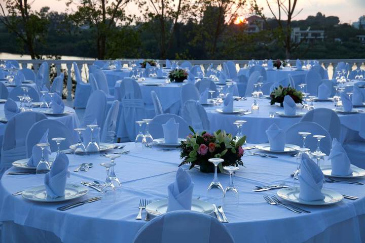 Outdoor banquet area
