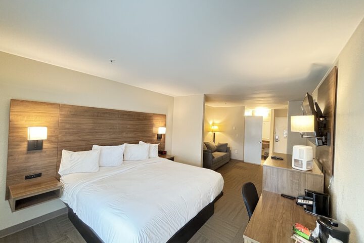 1 King Bed Deluxe Accessible Room Roll in Shower with Grab Bars (3 of 17)