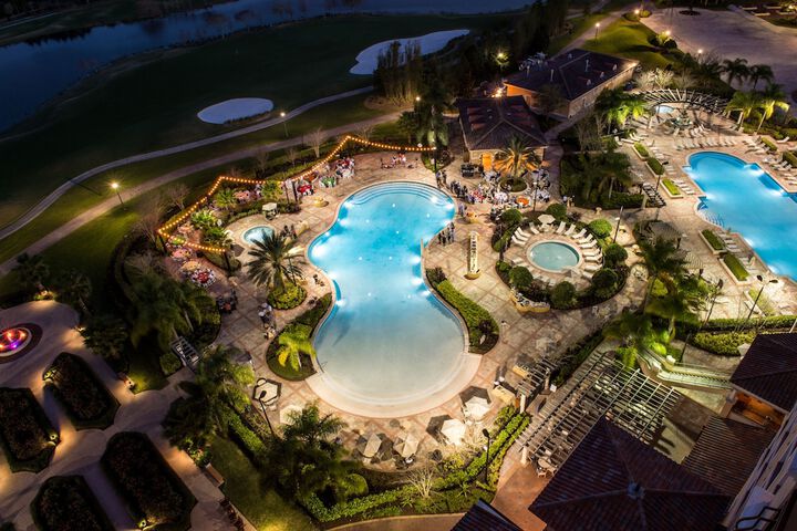 Outdoor banquet area