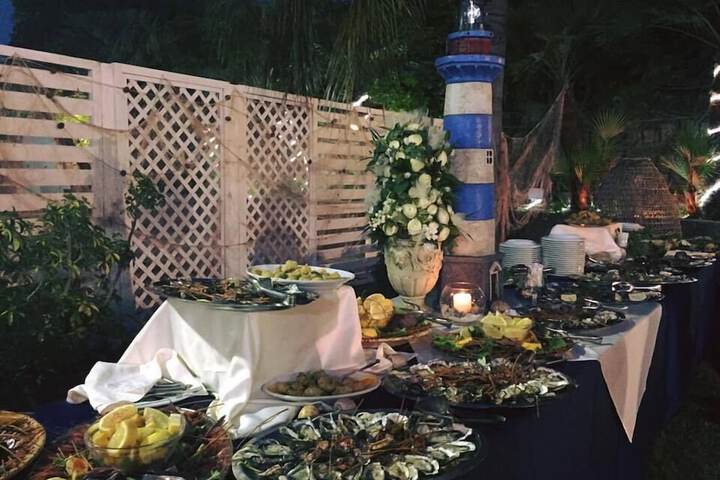 Outdoor banquet area