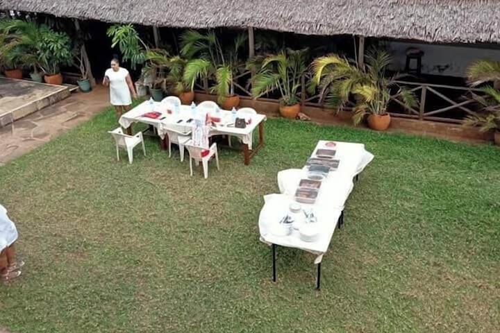 Outdoor banquet area