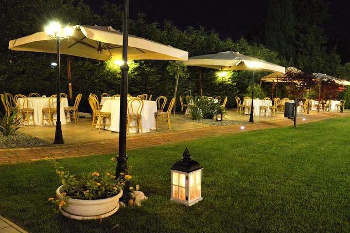 Outdoor banquet area