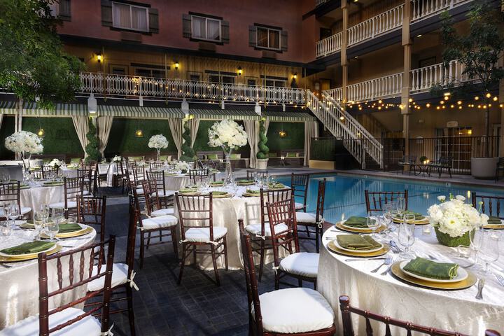 Outdoor banquet area
