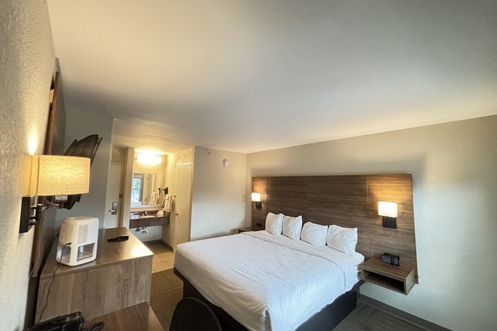 1 King Bed Deluxe Accessible Room Roll in Shower with Grab Bars (6 of 17)