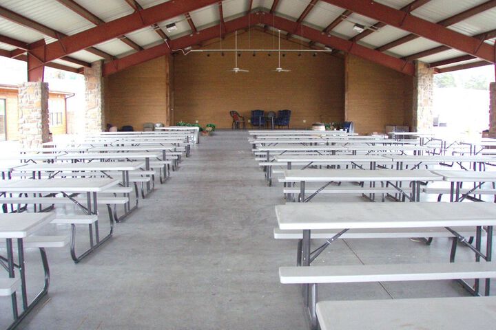 Outdoor banquet area