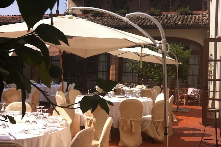 Outdoor banquet area