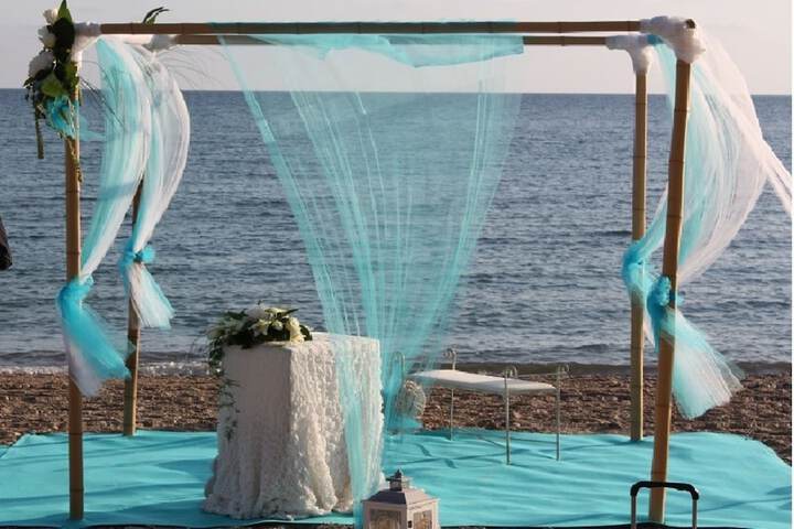 Outdoor banquet area