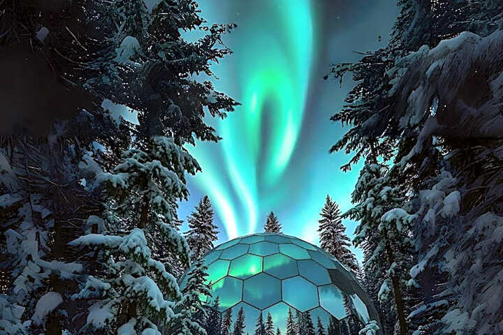 Exterior of SKOG Aurora igloos