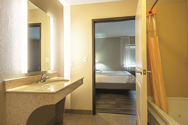 1 King Bed Mobility Hearing Accessible Room Bathtub with Grab Bars (15 of 22)