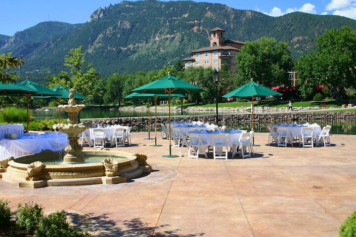 Outdoor banquet area