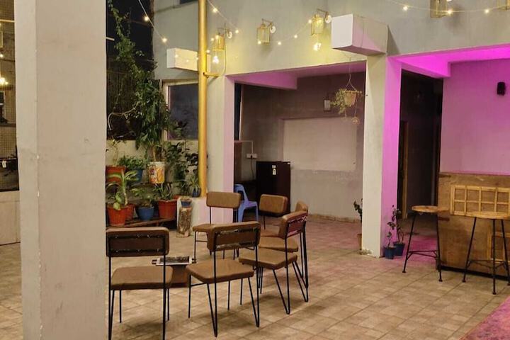 Outdoor banquet area