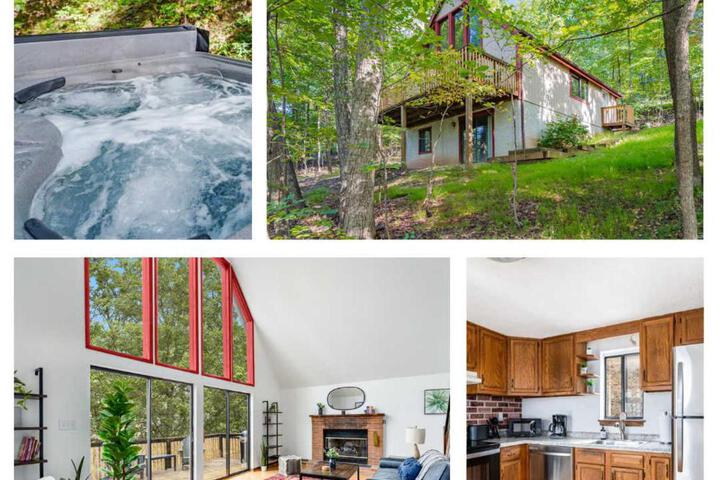 Modern Chalet w Hot Tub Large Deck, Grill & WiFi