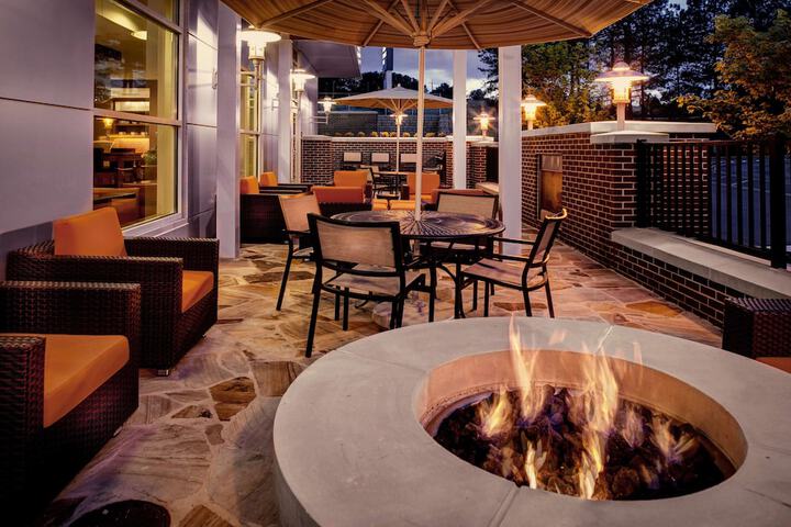 Outdoor banquet area