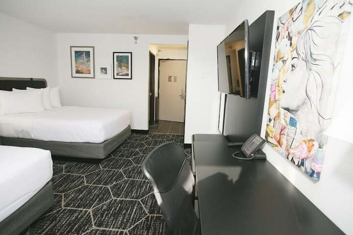 1 Queen Bed Mobility Hearing Accessible Room Roll in Shower (1 of 6)