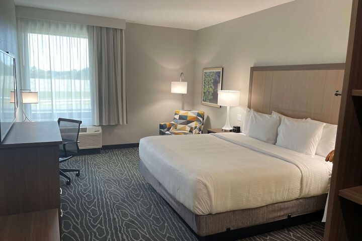 1 King Bed Mobility Hearing Accessible Room Roll in Shower (14 of 26)