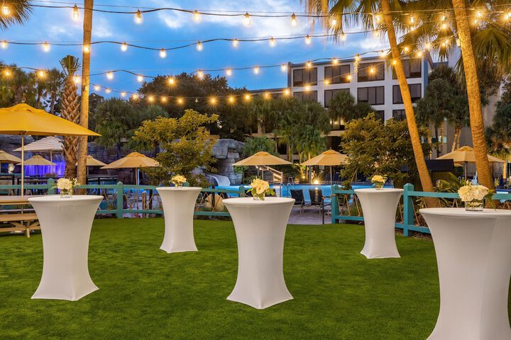 Outdoor banquet area