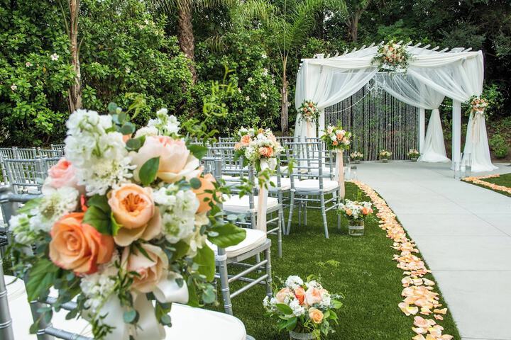 Outdoor wedding area