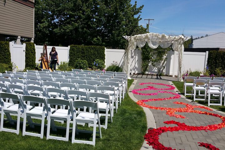 Outdoor wedding area