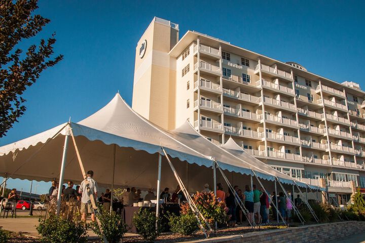 Outdoor banquet area