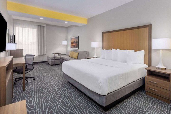 1 King Bed Mobility Hearing Accessible Room Roll in Shower (23 of 26)