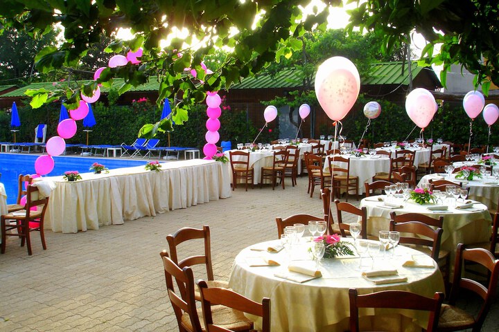 Outdoor wedding area