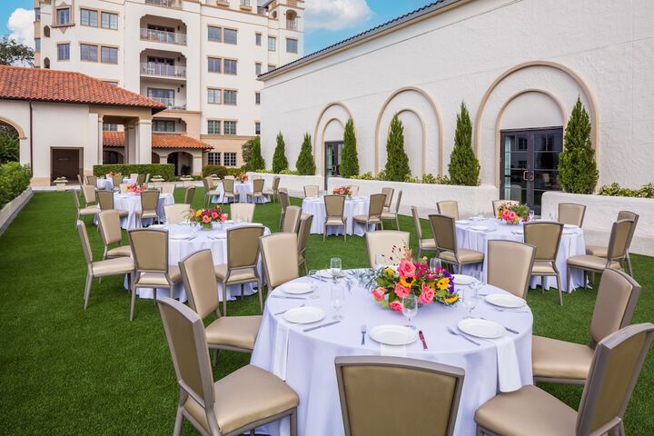 Outdoor banquet area