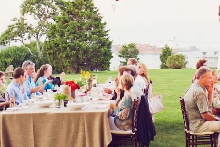 Outdoor banquet area