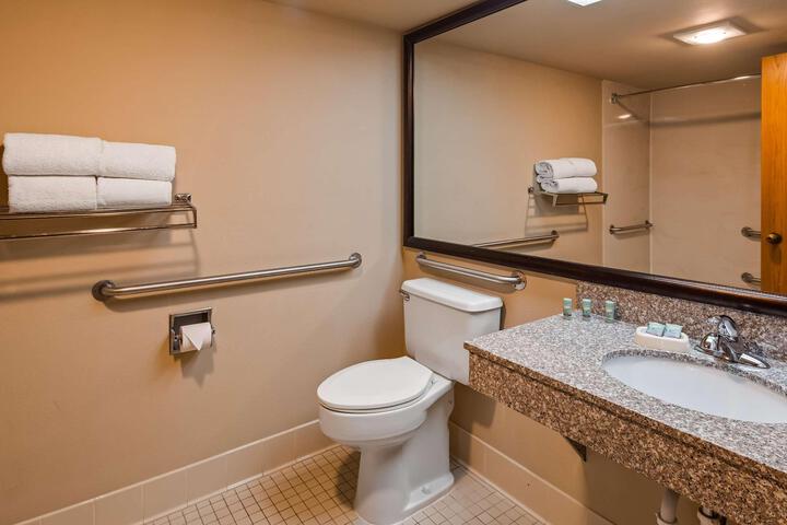 Accessible Suite Queen Bed Accessible Walk in Shower Sofa Bed Work Desk Microwave and Refrigerator Full Breakfast (15 of 30)
