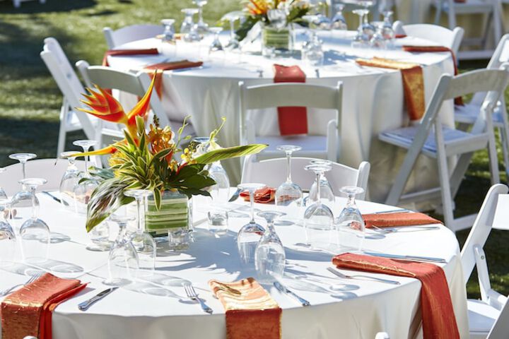Outdoor banquet area