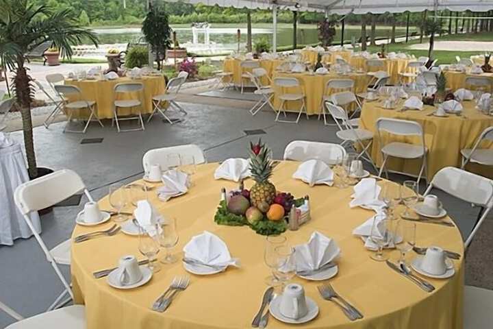 Outdoor banquet area
