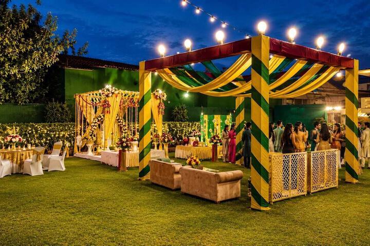 Outdoor banquet area