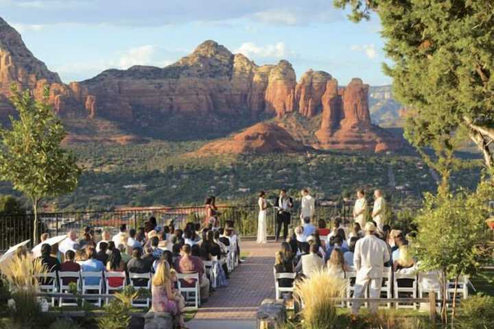 Outdoor wedding area