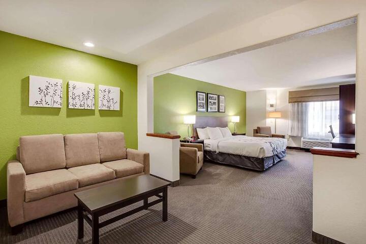 1 Queen Bed Mobility Hearing Accessible Room Bathtub with Grab Bars (1 of 15)