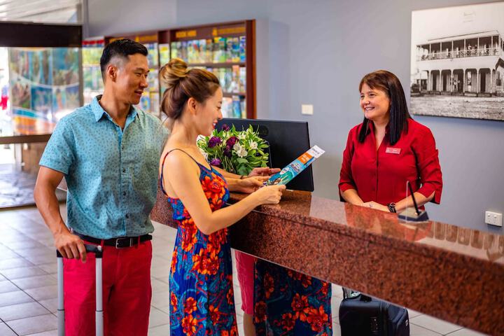 Check-in/check-out kiosk