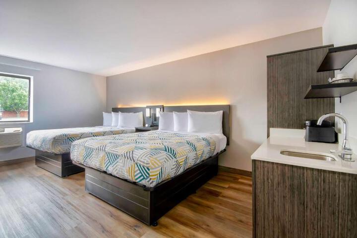 1 Queen Bed | ADA Accessible Roll in Shower Kitchen (7 of 15)