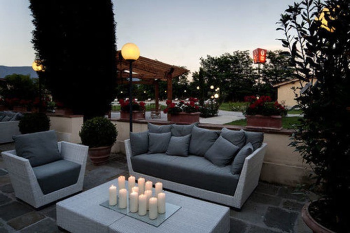 Outdoor banquet area