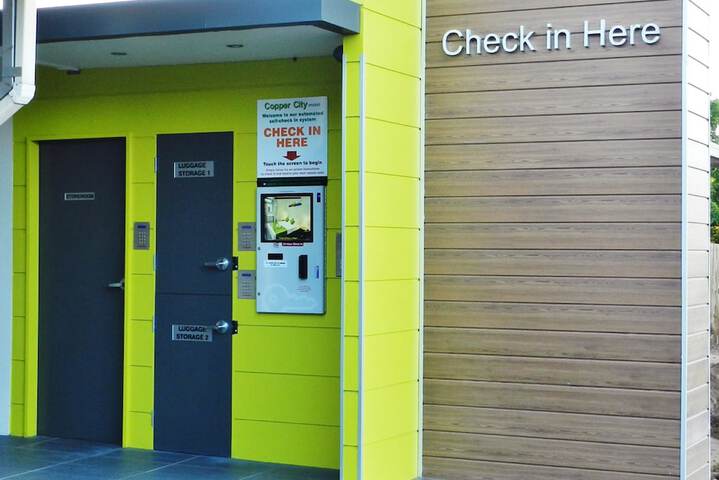 Check-in/check-out kiosk