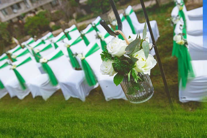 Outdoor wedding area