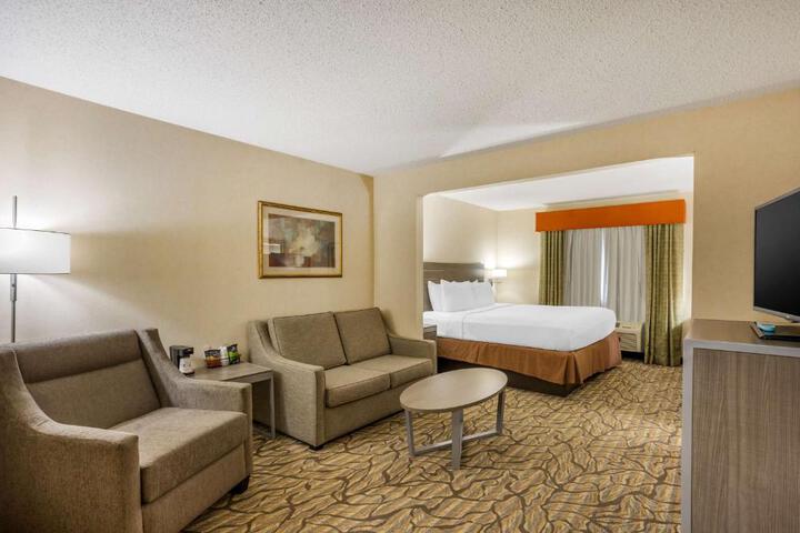 Suite 1 King Bed 2 Flat Screen Tvs Lounge Chair Sofa Microwave and Refrigerator WiFi Full Breakfast (1 of 9)