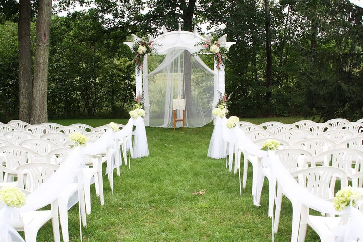 Outdoor wedding area